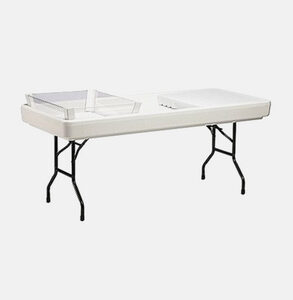 Table Ice blanc + jupe + accessoire