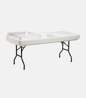 Table Ice blanc + jupe + accessoire
