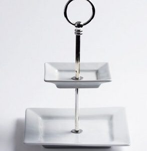 Serviteur 2 plateaux porcelaine