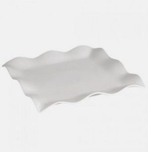 Plat porcelaine carré ondulé Santia