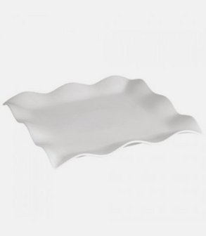 Plat porcelaine carré ondulé Santia