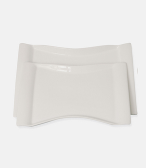 Plateau porcelaine rectangle 40 x 2