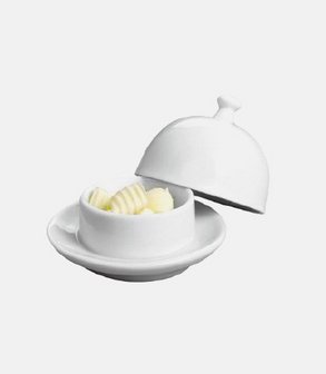 Beurrier rond avec couvercle porcel