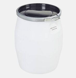 Fût100 litres blanc + couvercle