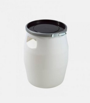 Fût 50 litres  blanc + couvercle