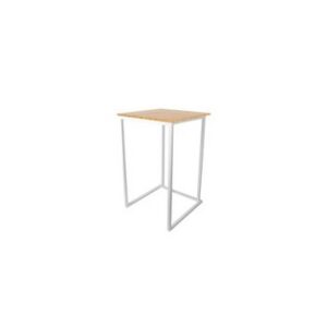 KUBO MD BL BOIS Table mange-debout Kubo blanc plate