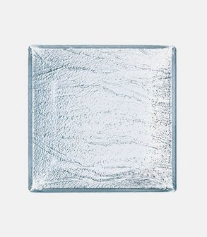 Assiette plate verre carrée Minéral