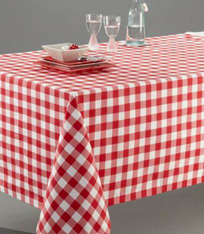 Nappe coton vichy rouge 140 x 140 c