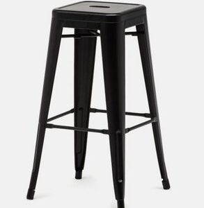 Tabouret haut Tolix style noir